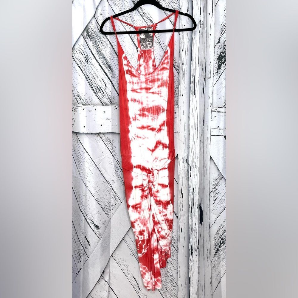 YFB Young Fabulous and Broke Asymmetrical Tie Dye Maxi Dress Small - Picture 6 of 9